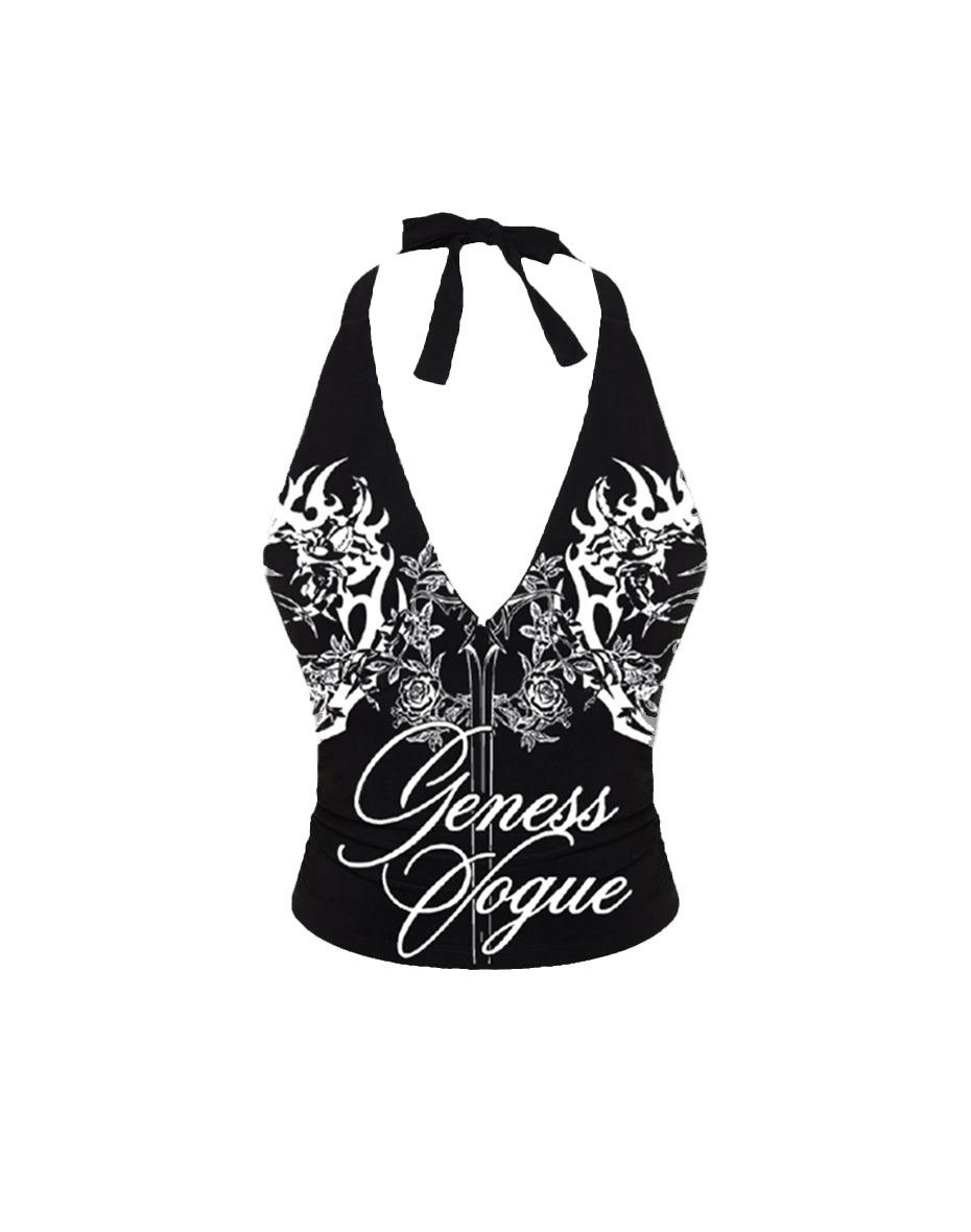 Tribal Rose Halter Top